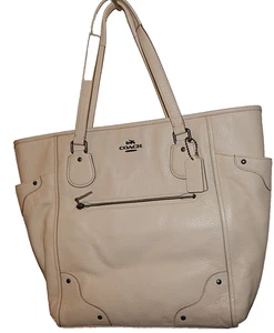NWT Coach MICKE or MICKEY Leather Pebble Tote PurseCHALK F34039 - Picture 1 of 9