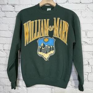 Vintage William & Mary Green Sweatshirt Size M Galt Sand USA Rare 90s Crewneck - Picture 1 of 17