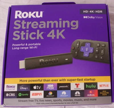 Dispositivo de transmisión Roku Streaming Stick 4K/HDR/Dolby Vision con control remoto por voz Roku Foto 1 de 3