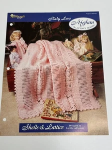 Shells & Lattice Baby Love Afghan Crochet Pattern Card Needlecraft Shop - Picture 1 of 4