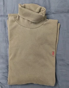 Polo Ralph Lauren Vintage Manga Larga Cuello Tortuga Verde 100% Algodón Hombre’s Grande - Imagen 1 de 9