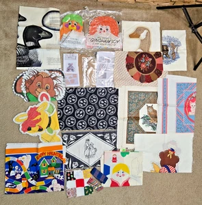 Vintage 2+ POUNDS LOT Cranston Print Works Fabric Cut Sew Patterns Dolls Pillows - Picture 1 of 14