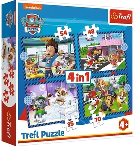 NEW Trefl Jigsaw Puzzle 4 in 1 Pieces 4+ Age PAW Patrol Doggy Things - Picture 1 of 5