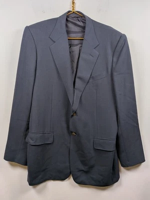 Ermenegildo ZEGNA Mens US 44R Grey Wool Multiseason Suit Coat Gold Tone Buttons - Image 1 of 4