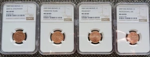 2009 NGC MS68 SMS LINCOLN COPPER BRONZE CENT Birth Forma Prof President-set of 4 - Picture 1 of 18
