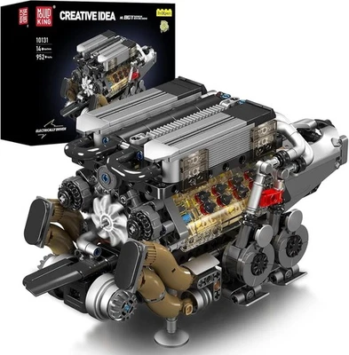 Mould King 10131 W16 Engine Motor Double V8 Cylinder Building Block Toy Set MOC - Image 1 of 4