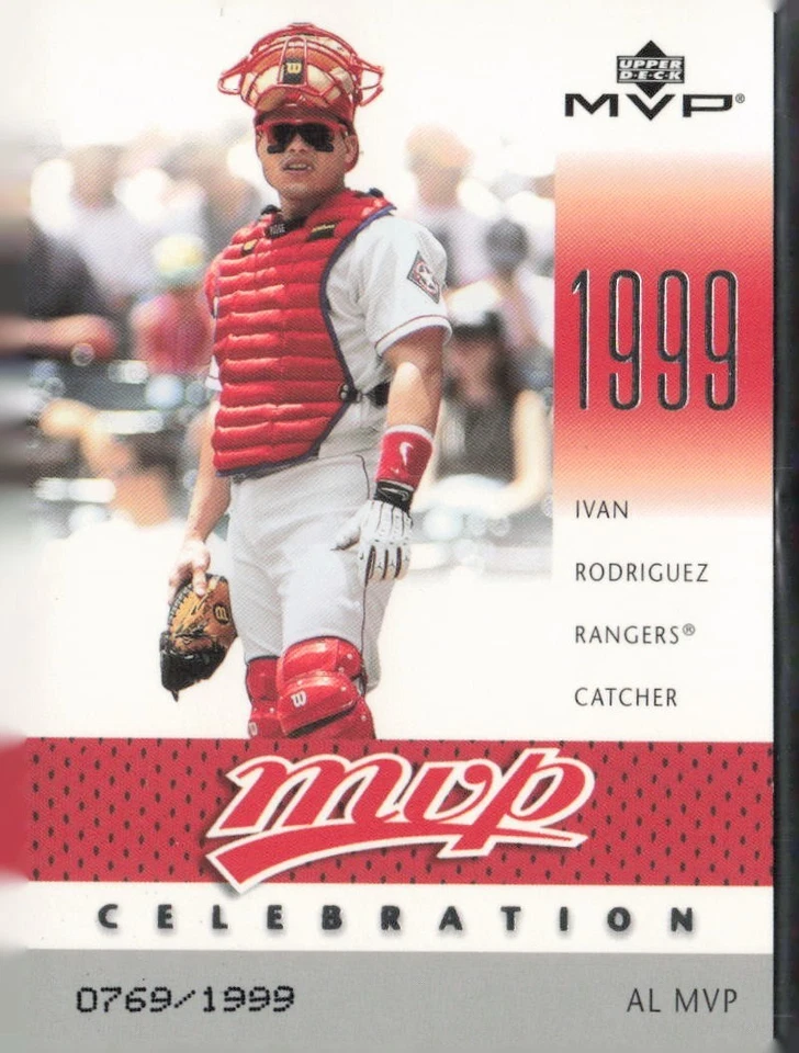 2003 Upper Deck MVP Celebration Ivan Rodriguez Card #MVP12 Serial #0769/1999 - Image 1 of 2