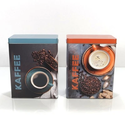 Kaffeedose Vorratsgefäß Vorratsdose Vorratsbehälter Kaffee Kaffeebohnen eckig - Bild 1 von 4