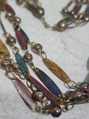 Винтажный Огонь бисер и яркие металлы 😍 5 бусы ожерелье, красивый богемный стиль - Изображение 1 из 4