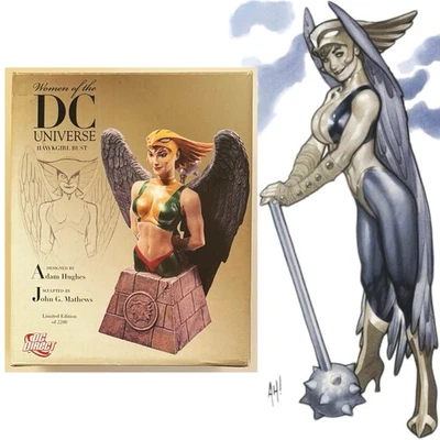 Minibusto Hawkgirl de Women of the DC Universe sin usar, en caja #0729/2200 Adam Hughes DC Direct Foto 1 de 4