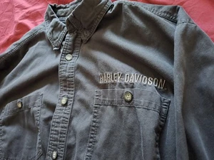 Harley-Davidson Men's Large Long Sleeve Cotton Shirt Button-Down, Embroidered - Picture 1 of 6