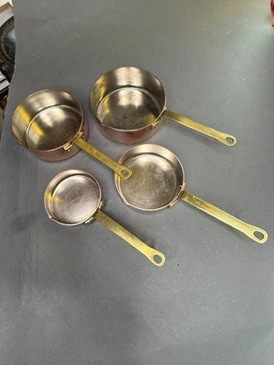 Copos de medição revestidos de estanho de cobre 4 peças pré-propriedade tamanho VGX 1 - 3/4 - 1/2 - 1/4 - Imagem 1 de 4