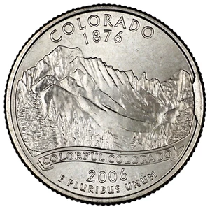 2006 P 25c Colorado Cud Die Break Mint Error Quarter Coin E5 - Picture 1 of 2