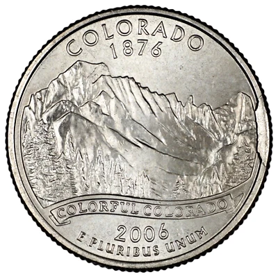2006 P 25c Colorado Cud Die Break Mint Error Quarter Coin E5 - Image 1 of 2