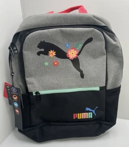 PUMA Kids' Eclipse 18.5" Backpack - Gray/Black/Floral New W Tags - Picture 1 of 4