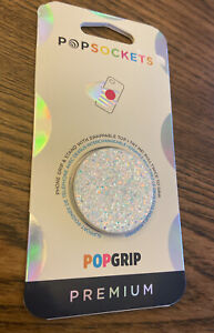 PopSockets PopGrip! PREMIUM Phone Grip Stand Sparkle Snow White ❄️glitter