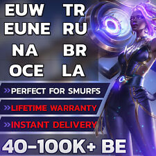 League of Legends Smurf 40-100K BE ? EUW NA EUNE OCE LAN LAS  TR RU BR PBE