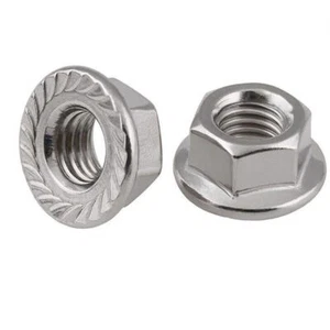 A2 304 Stainless Steel - Fine Pitch Thread Flange Nuts Lock Nut - M8 M10 M12 - Picture 1 of 1