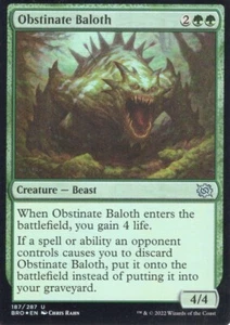 OBSTINATE BALOTH 187/287 FOIL THE BROTHERS' WAR MTG MAGIC NM - Picture 1 of 1