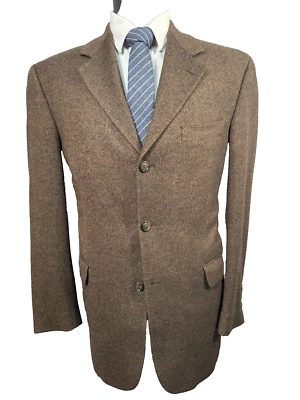 Chaqueta Blazer Abrigo Deportivo JOSEPH & LYMAN Para Hombres Marrón CACHEMIRA Calce Clásico 40R Foto 1 de 4