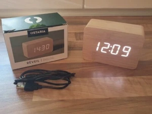 Ostaria Reveil Digital Uhr Wecker Holzoptik Leuchtziffern Supercooler Blickfang - Bild 1 von 5