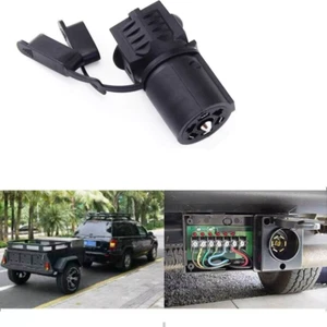 7 Way Round to 4/5 Pins Flat Trailer Adapter Wiring Plug For Truck RV Tow Lights - Foto 1 di 10