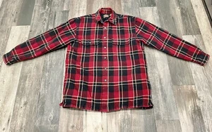Towncraft Red & Black Plaid Shacket Shirt Jacket Button Front Insulated Medium - Picture 1 of 8