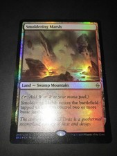 1x FOIL SMOLDERING MARSH - Dual Land - Zendikar MTG - Magic the Gathering