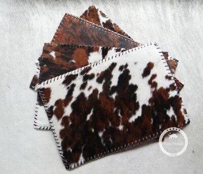 Tricolor Cowhide Placemat Plain (Set of 2, 4, 6 units) 14"x 17" - Image 1 of 4