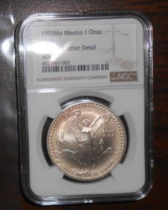1992Mo MEXICO 1 ONZA - MISSING FEATHER DETAIL - NGC MS 67 - Picture 1 of 6