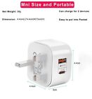 Fast charging Apple iPhone Samsung 20kw 3 Pin Wall Adapter Usb C 3.0 2 Port