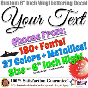 6” Custom Vinyl Lettering Decal Sticker Vinyl Boat Sign Truck Car Numbers Letter - Picture 1 of 10