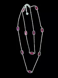 Kendra Scott Kelsie Gold lange Station Halskette kastanienbraun Jade dunkelrot/rosa/pflaume - Bild 1 von 8