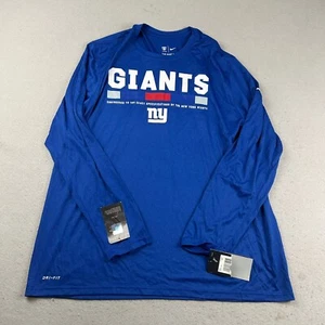 Nike New York Giants Shirt Mens XXL Blue DriFit Long Sleeve NFL Football Tee NWT - Picture 1 of 11