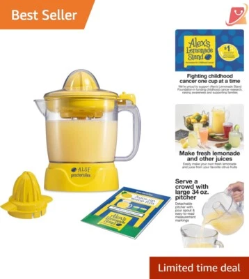 Máquina elétrica de espremedor de frutas cítricas grande 34 oz. Controle de polpa portátil fácil de limpar - Imagem 1 de 4