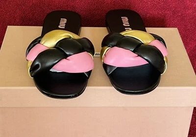 Sandalias sin cordones Miu Miu Calzature Donna talla 5,5 EE. UU. nuevas con caja color napa Foto 1 de 3