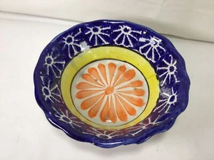 NN94 Antique Circa 18/19th Century Blue &Red &Yellow Hand Painted Porcelain Bowl - Picture 1 of 7