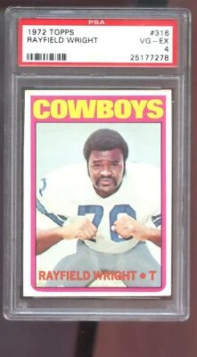 1972 Topps #316 Rayfield Wright ROOKIE RC PSA 4 Graded Football Card HIGH NUMBER - Image 1 of 2