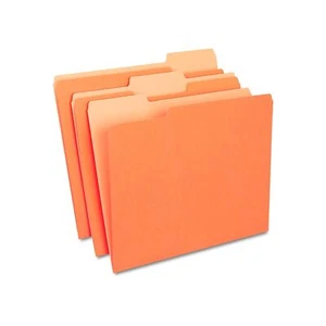 MyOfficeInnovations Top-Tab File Folders 3-Tab Letter Size Orange 100/Box - Picture 1 of 4