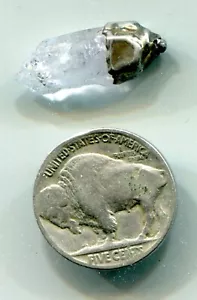 Kleiner Quarzkristall mit Silberfassung 22 mm 2,4 Gramm - Bild 1 von 4