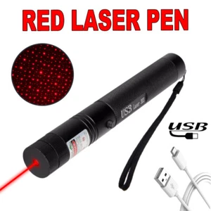 650nm USB Rechargeable Zoom Red Laser Pointer Pen Lazer Visible Beam Light Torch - Picture 1 of 12