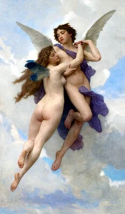 L'Amour et Psiche Amore e Psiche Bouguereau 1899 Dipinto Poster Stampa Arte - Foto 1 di 1