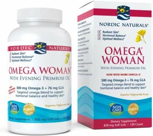 NORDIC NATURALS, OMEGA WOMAN Omega-3 500mg 120 Weichkapseln SUPER PREIS - Bild 1 von 5