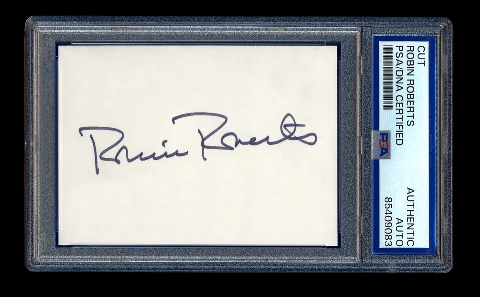 ROBIN ROBERTS SIGNED MINT CUT PSA/DNA AUTOGRAPHED PHILADELPHIA PHILLIES HOF - Image 1 of 1
