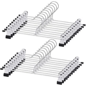36PC Home Retail Display Pant and Skirt Closet Metal Hangers w Clips, Adjustable - Picture 1 of 10