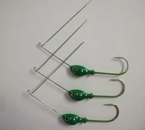 3 SPINNERBAIT HEADS 3/8oz  LIME GREEN w/GREEN GLITTER - Picture 1 of 2