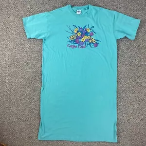 Cuffy's Cape Cod T-Shirt Kleid One Size Blau Flora Rundhals Kurzarm Baumwolle - Bild 1 von 13