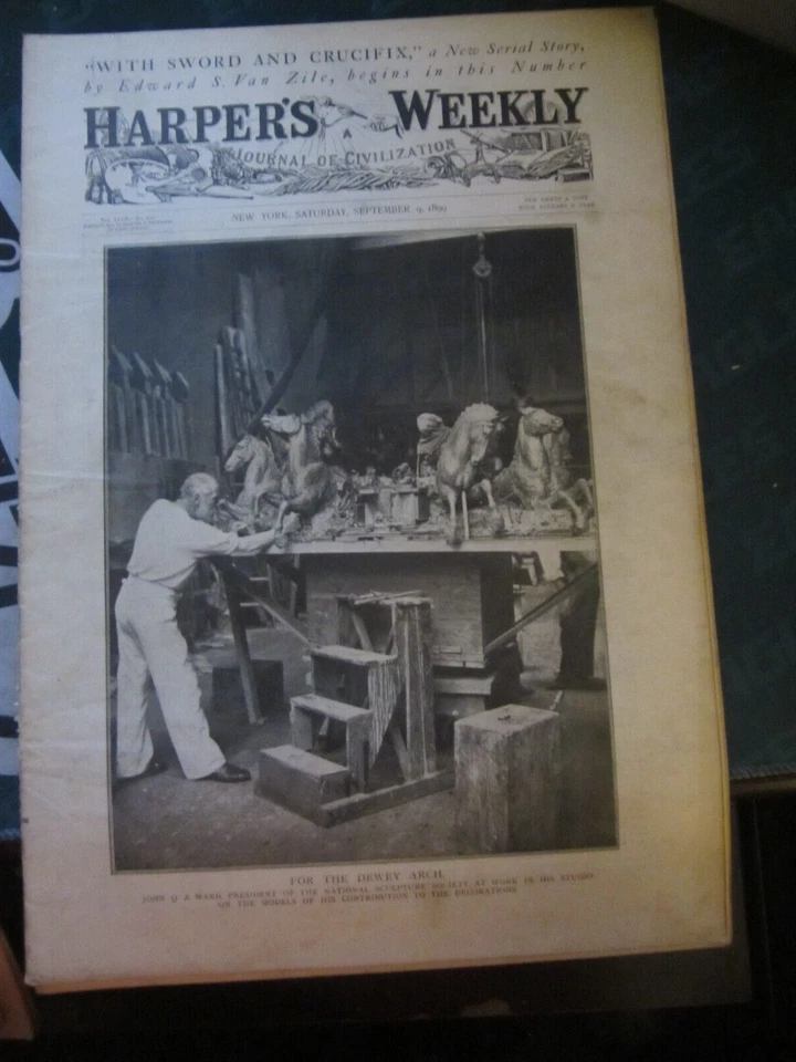 Harpers Weekly Magazine September 9 1899 For the Dewey Arch Sculpture Ward 64 - Image 1 of 1