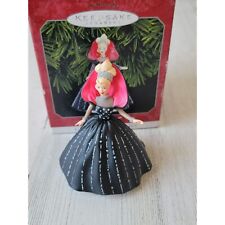 Hallmark 1998 Holiday Barbie collector series ornament Xmas glitter