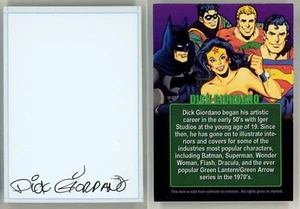 Dick Giordano SIGNIERTE Signatur Autogramm Bio Art Karte ~ JLA Batman Wonder Woman - Bild 1 von 3